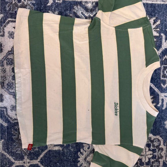 Dickies Green and Cream Striped Tee - Picture 1 of 2